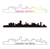 Salvador de Bahia skyline linear style with rainbow