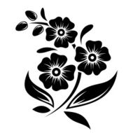Black silhouette of flowers Vector illustration N10