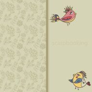 Greeting card with flowers and bird N4