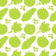 Seamless pattern with silhouettes vegetables N29