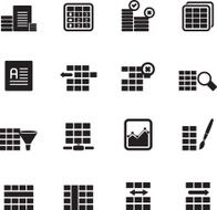 Silhouette Database and Table Formatting Icons