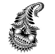 decorative silhouette of a floral paisley N17