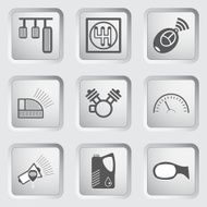 Car part and service icons set 6