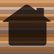home icon on the wooden wall background vector illustration