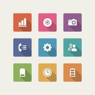 Web site vector icons set shadow effect N43