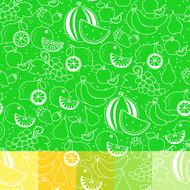 fruit white silhouette seamless pattern N2