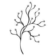 Beautiful Decorative Branch with Flowers (Vector) N5