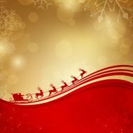 Vector Santa Claus Driving in a Sledge N16