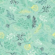 Forest herbs blue background