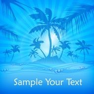 Palms and water background