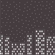 Silhouette of the night city Stars and sky