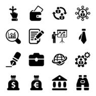 flat business iconset in black 2