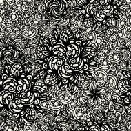 Abstract floral seamless pattern in black and white N2