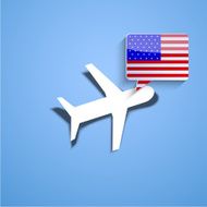 Vector airplane with usa bubble speech N2