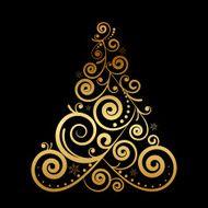 Vector floral christmas tree