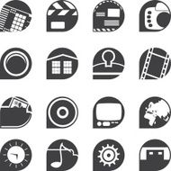 Silhouette Internet Computer and mobile phone icons