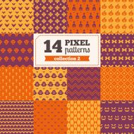 Set of pixel patterns - Halloween