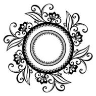 Beautiful Deco Floral Circle (Vector) N9
