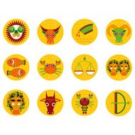 Funny orange vector zodiac sign