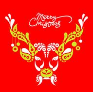 Background with Christmas deer N2