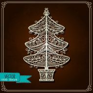 Vintage card with Christmas tree N4