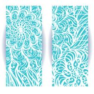 Set of abstract banners with winter pattern