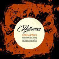 Halloween elements full moon design customizable text over grunge background
