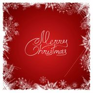 Christmas card with frame of snowflakes