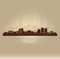 Anchorage Alaska brown skyline city silhouette