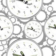 Seamless pattern with clocks