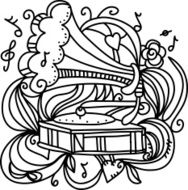 Music background with the gramophone