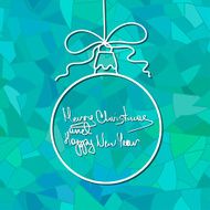 New Year card with Christmas ball decoration N2