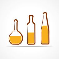 Abstract yellow wine bottles