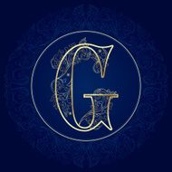 Vintage floral alphabet letter G