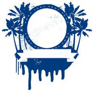 deep blue surf shield with space to copy