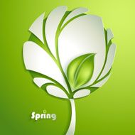 Abstract paper tree with green leaf N5
