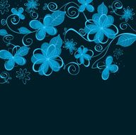 Abstract blue floral design