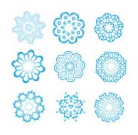 Snowflakes collection - vector illustration