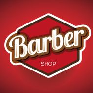 Vintage barber shop logo label or badge