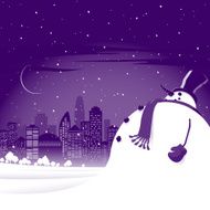 Snowman in the city