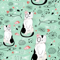 texture with cats and fish N2