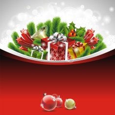 Illustration on a Christmas theme with gift boxes