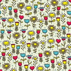 Happy flowers seamless pattern N2