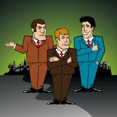 three businessmen discussing a problem N2