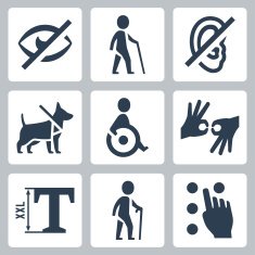 Disabled releated vector icons set N2