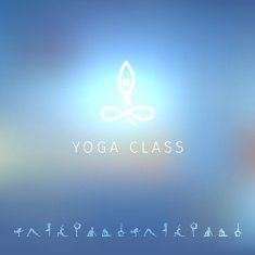Blured background with yoga logo N7