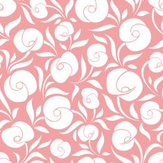 Seamless white floral pattern on pink Vector illustration