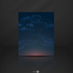 Night Sky Hand Drawn Watercolor Background N4