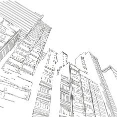 Office building hand drawn vector illustration N10