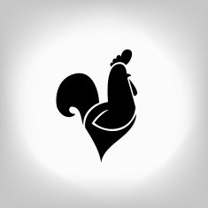 The black stylized cocks on a white background N5